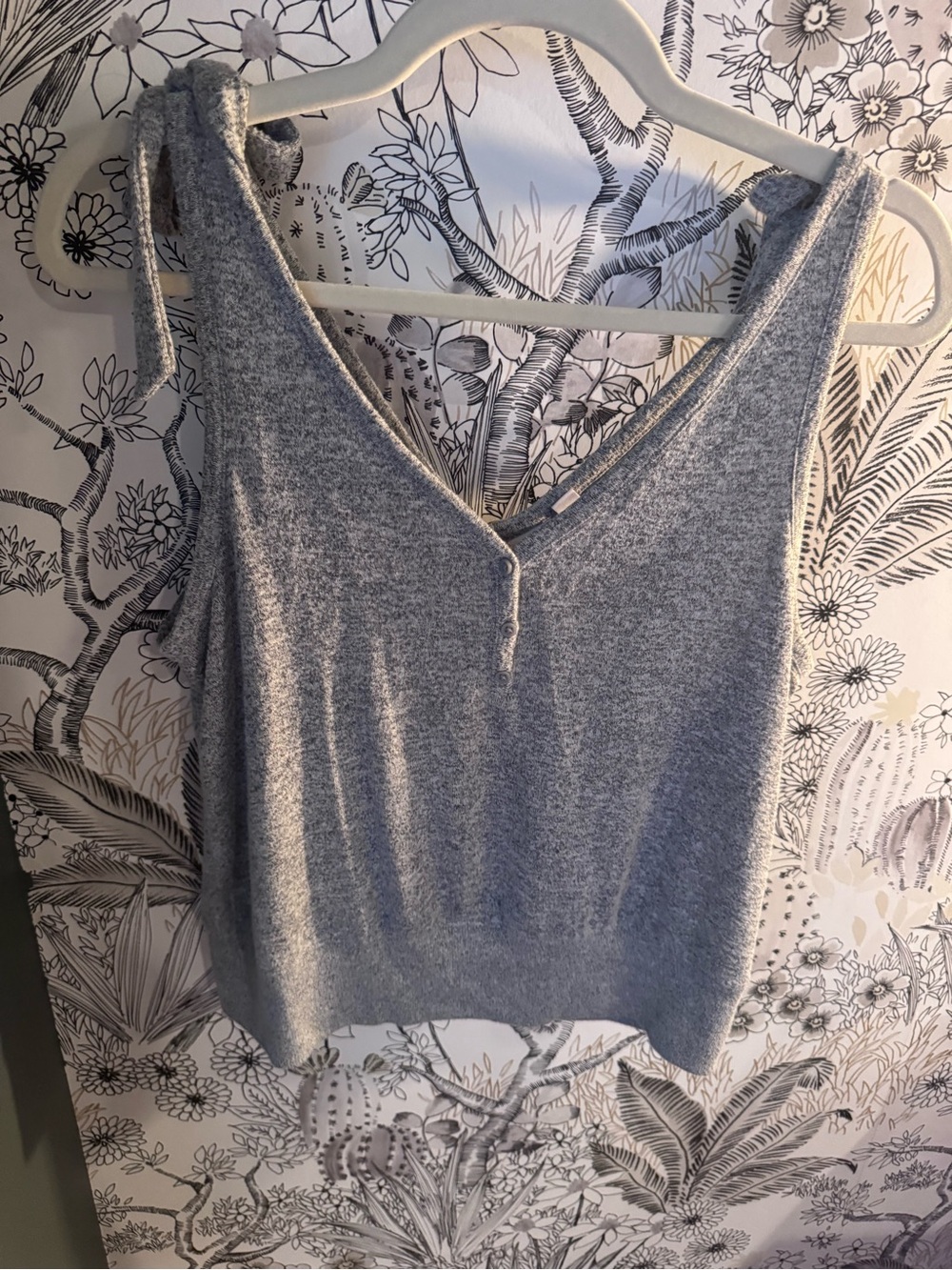 GAP Light Gray Tank Top with Tie Shoulders